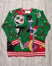 New Disney Kids Tim Burton The Nightmare Before Christmas Sweater L 14/16