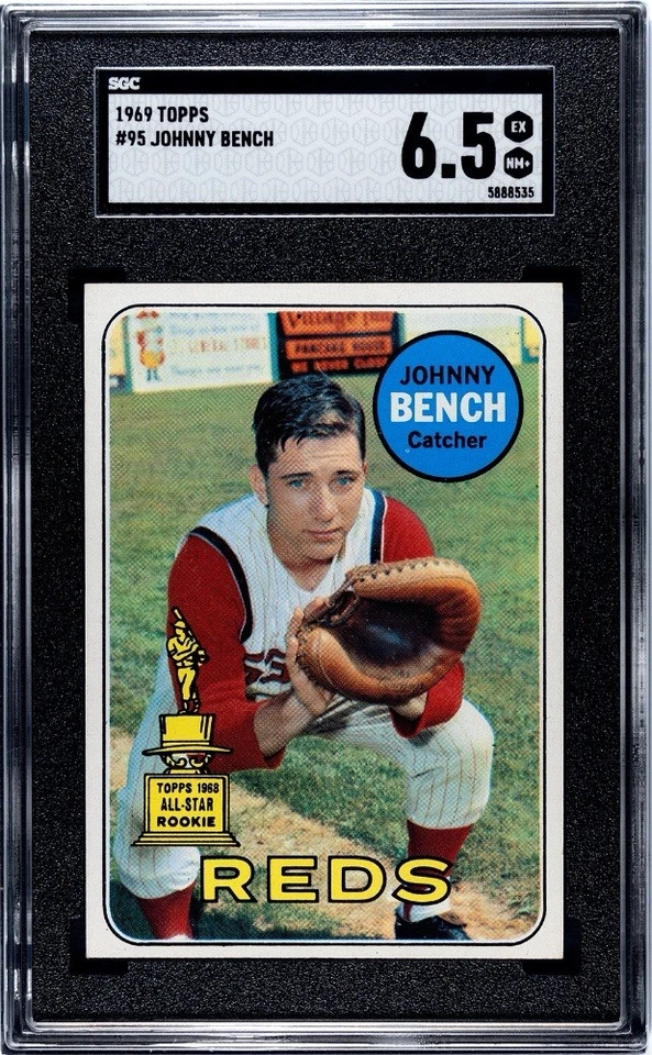 1969 Topps #95 Johnny Bench SGC 6.5 EX-NM  ~ Cincinnati Reds HOF ~ New Slab - Image 2 of 3