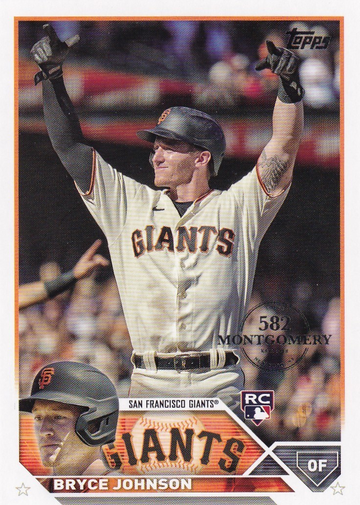 BRYCE JOHNSON TOPPS 582 MONTGOMERY CLUB ROOKIE CARD RC GIANTS #571 2023 23