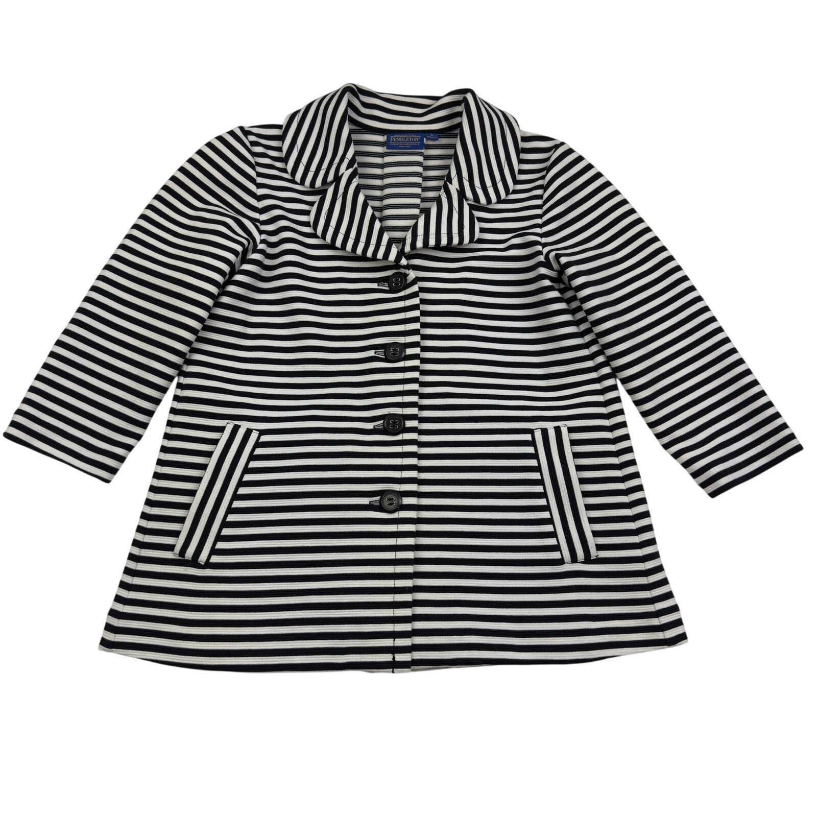 Pendleton Cotton Blend Striped Retro Button-Front… - image 1