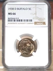 1938-D BUFFALO NICKEL NGC MS66 664019