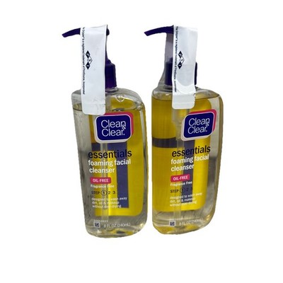 2 Clean & Clear Essentials Foaming Facial Cleanser OIL FREE 8oz ORIGINAL FORMULA
