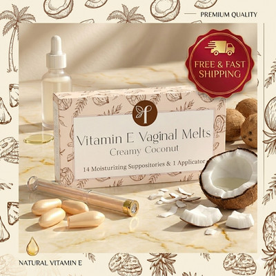 Femallay Vitamin E Vaginal Melts   Creamy Coconut Moisturizer (14ct + Applicator