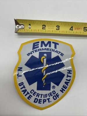 EMT Intermediate Certified NEW JERSEY State Department of Health Sticker