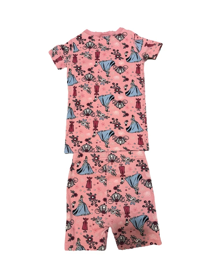 Hanna Andersson Disney Cinderella Pajama Set 6-7 Girls Pink Organic Cotton Short - Image 4 of 4