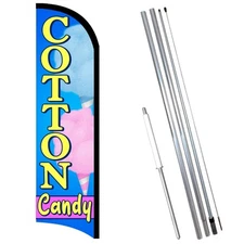 Cotton Candy Premium Windless  Feather Flag Bundle (Complete Kit) OR Optional Re