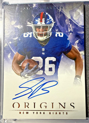 2018 Panini Origins Saquon Barkley Jumbo RPA Booklet #/25 (RC,MEM,AU)
