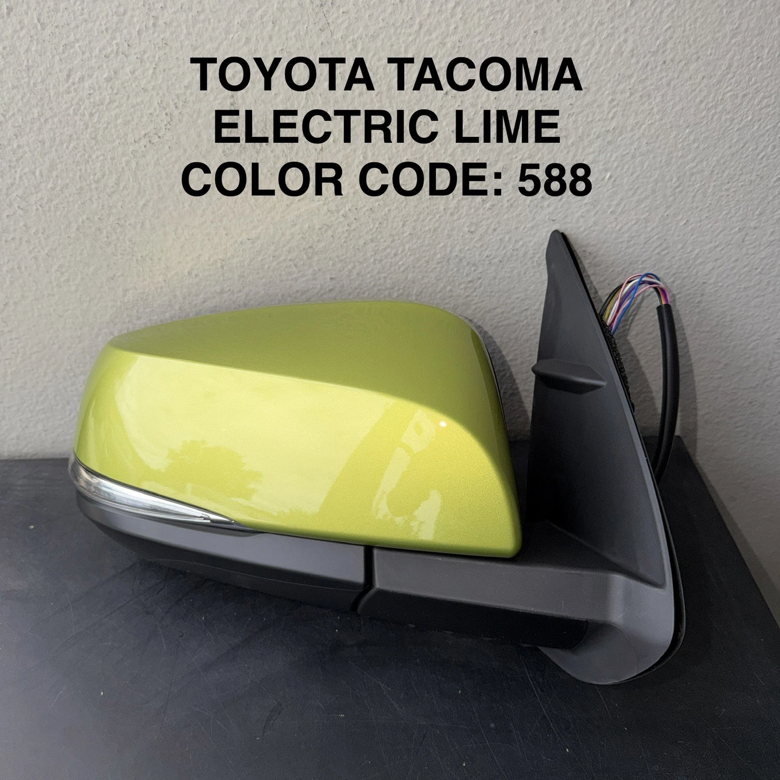 NEW ELECTRIC LIME mirror fits 2022-23 Toyota Tacoma Passenger Right Heat Signal