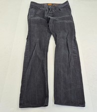 SUPERDRY Jeans W34 L32 Black Mens Officer Denim Straight 100% Cotton Trousers