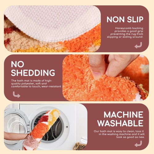 Large Rug Funny Bathroom Decor, Cute Absorbent Bath Mat Non-Slip Washable, Fl... - Picture 6 of 6