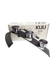 Vintage IKEA Kuli Candle Holder Tealight Black Metal Wave Sculptural Wave Frisk