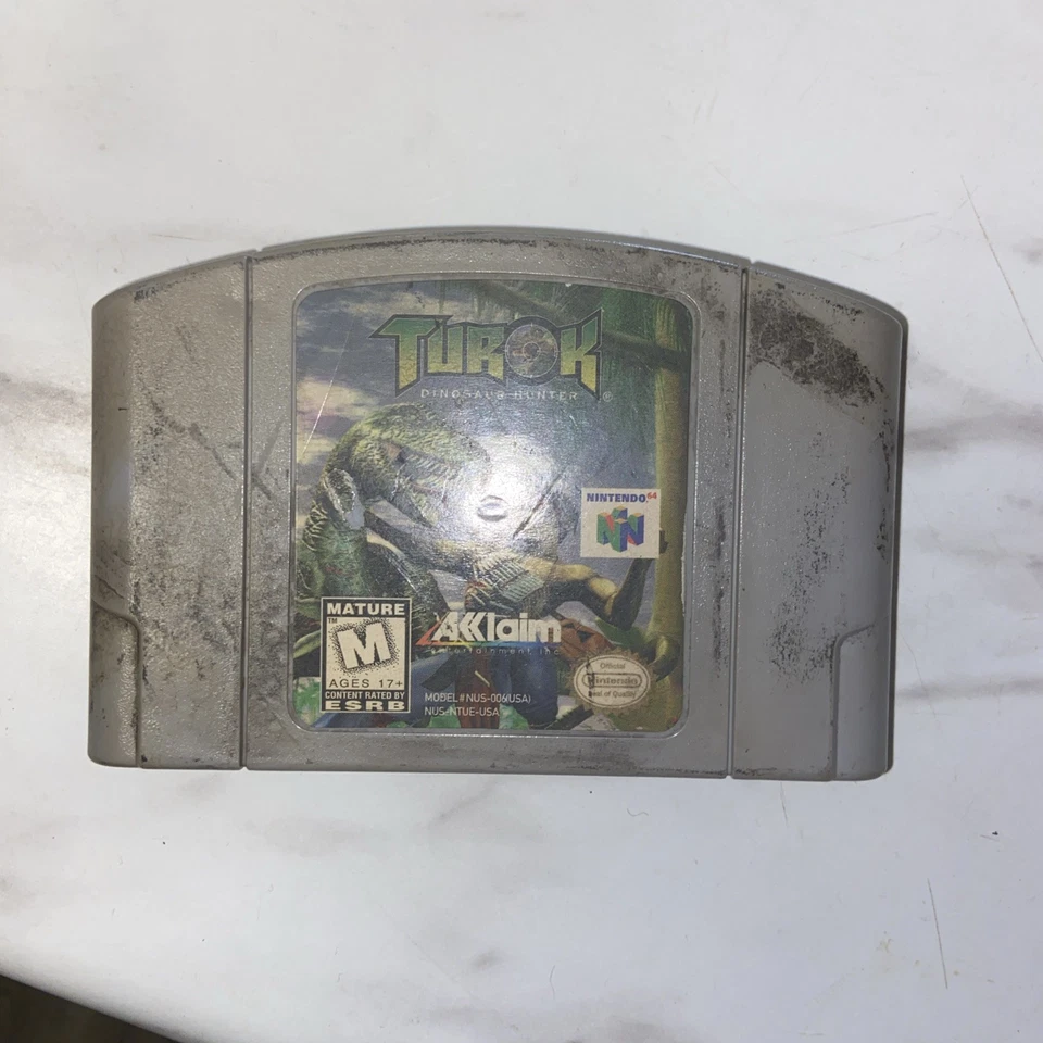 Turok Dinosaur Hunter (Nintendo 64, 1997) N64 Authentic TESTED - Image 2 of 3