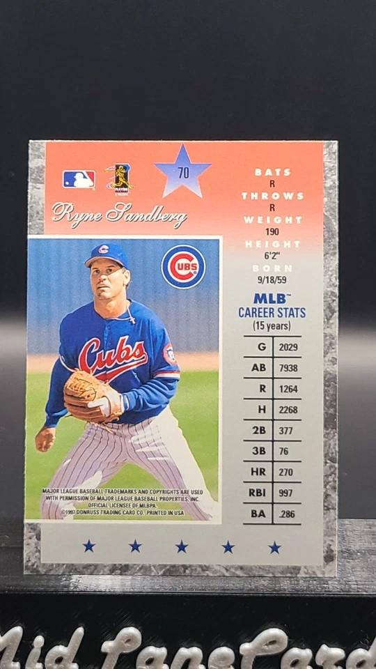 1997 Donruss Elite - Ryne Sandberg #70 - Image 2 of 2