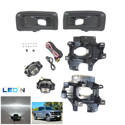 For 2024-2025 Ford F150 STX XL XLT LED Fog Light Kit Switch Bezel Wire Bracket