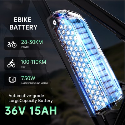 Ebike battery 36V 13Ah 15Ah electric bicycle Li-ion b-attery pack for 500W motor