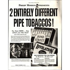 1946 Philip Morris Pipe Tobacco Print Ad 13in x 10 in Bond Street Revelation e8
