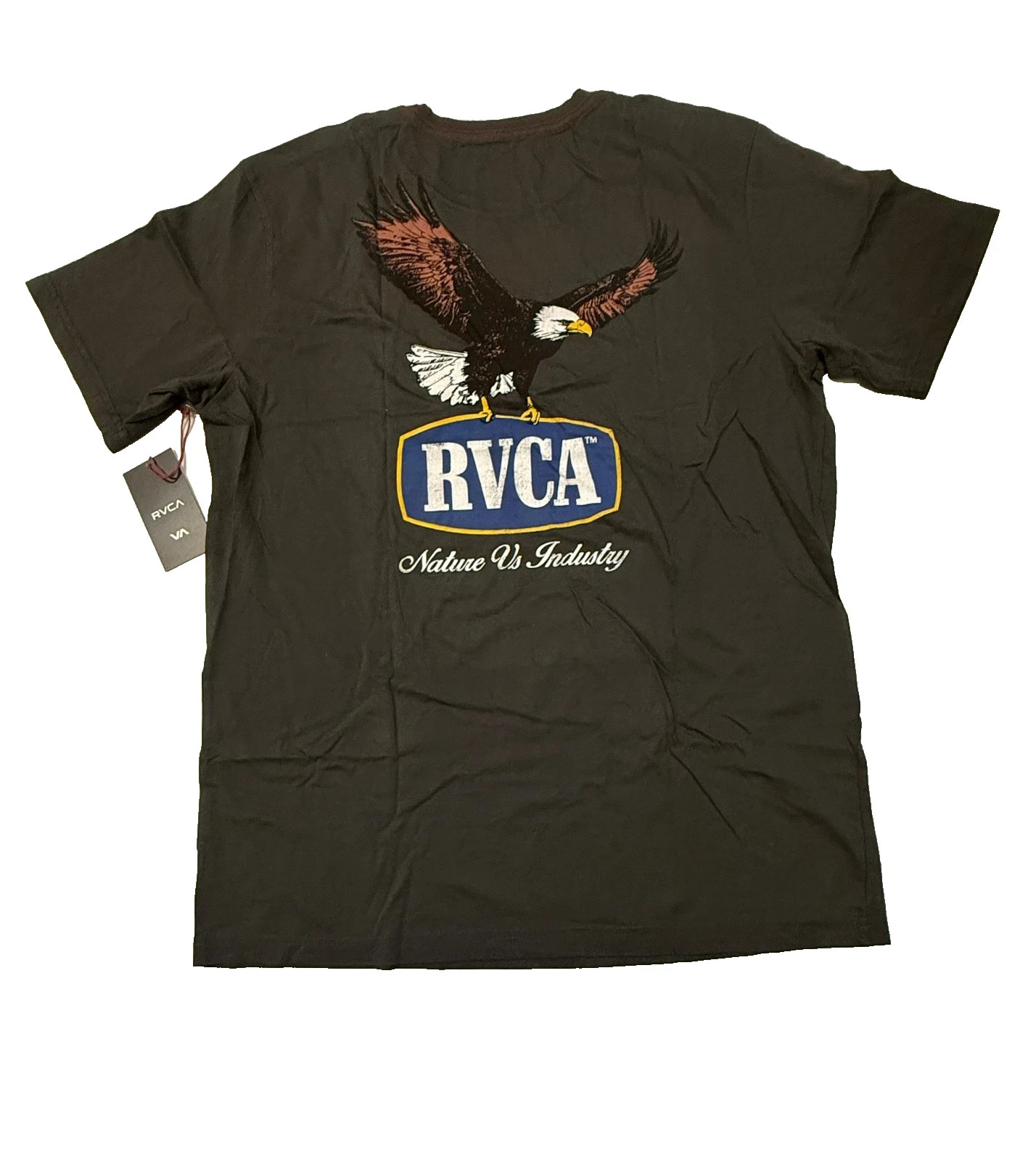 RVCA Men's Va All The Way Short Sleeve  Dark Gray  L