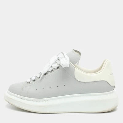 Lacets Alexander McQueen oversize taille 38 blanc rose chaud en cuir et daim - Photo 1/4