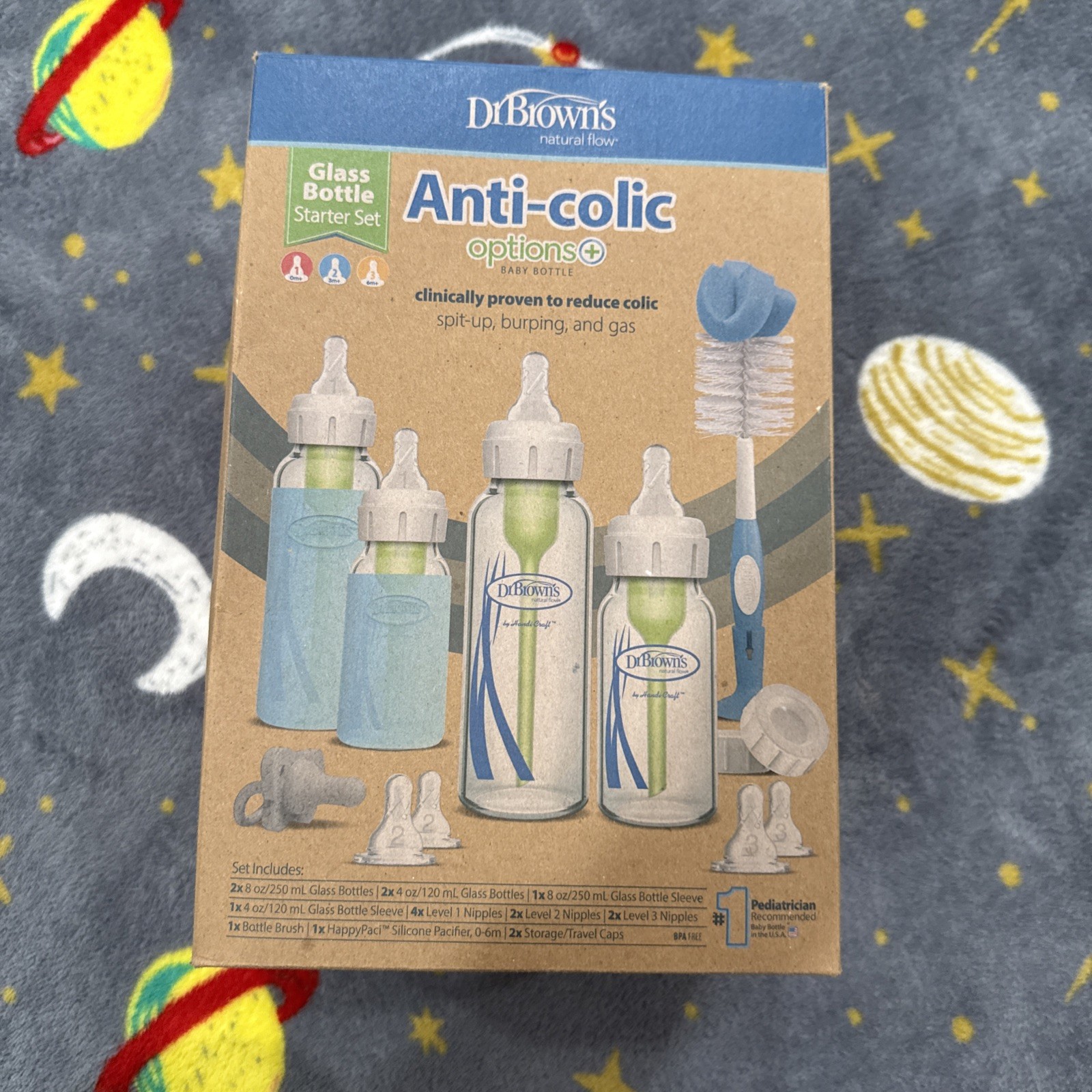 Dr Brown's Anti Colic Glass Baby Bottle Gift Set 4 Count 0m+