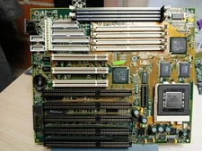 Vintage IWILL P55XPLUS socket 7 motherboard w/cpu & ram = Full retro bundle