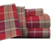 Flannel Deep Pocket Sheet Set California King Plaid Bedding