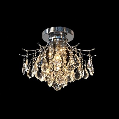 New 3 Lites Modern Design Chic Crystal Ceiling Light Luxury Chrome Chandelier