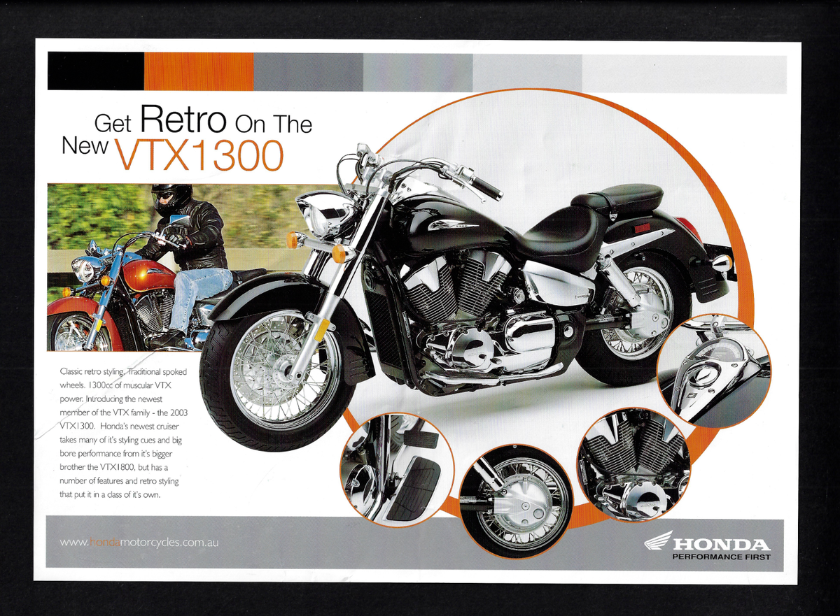 HONDA VTX 1300S MOTORCYCLE SPECIFICATIONS BROCHURE