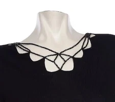 Victor Costa Occasion 3/4 Sleeve Sweater with Beaded Detail NWOT Size M