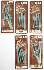 Midwest Fastener #10 X 2" Sheet Metal Screws Hex Head Slotted 4 Pk Lot of 5