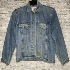 Vintage 80s 90s Gitano Denim Blue Jean Jacket Distressed Women's Large