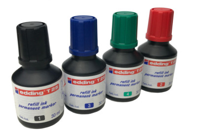 Edding Nachfülltusche Nachfülltinte T25 30ml Set 4-teilig für Marker und Stempel