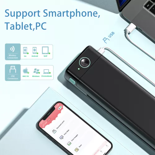 Phomemo M08F Wireless A4 Bluetooth Thermodrucker für tragbare Reisen M08F Posten - Bild 5 von 32