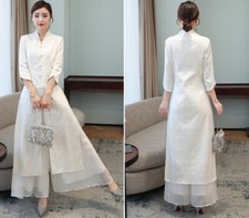 Vietnamese Ao Dai Dress  Pants Women Cheongsam Qipao Traditional Size 4-14 New