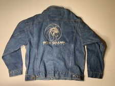 Haleman Denim Jean Jacket Blue MGM Grand Long Sleeve Button Down XL