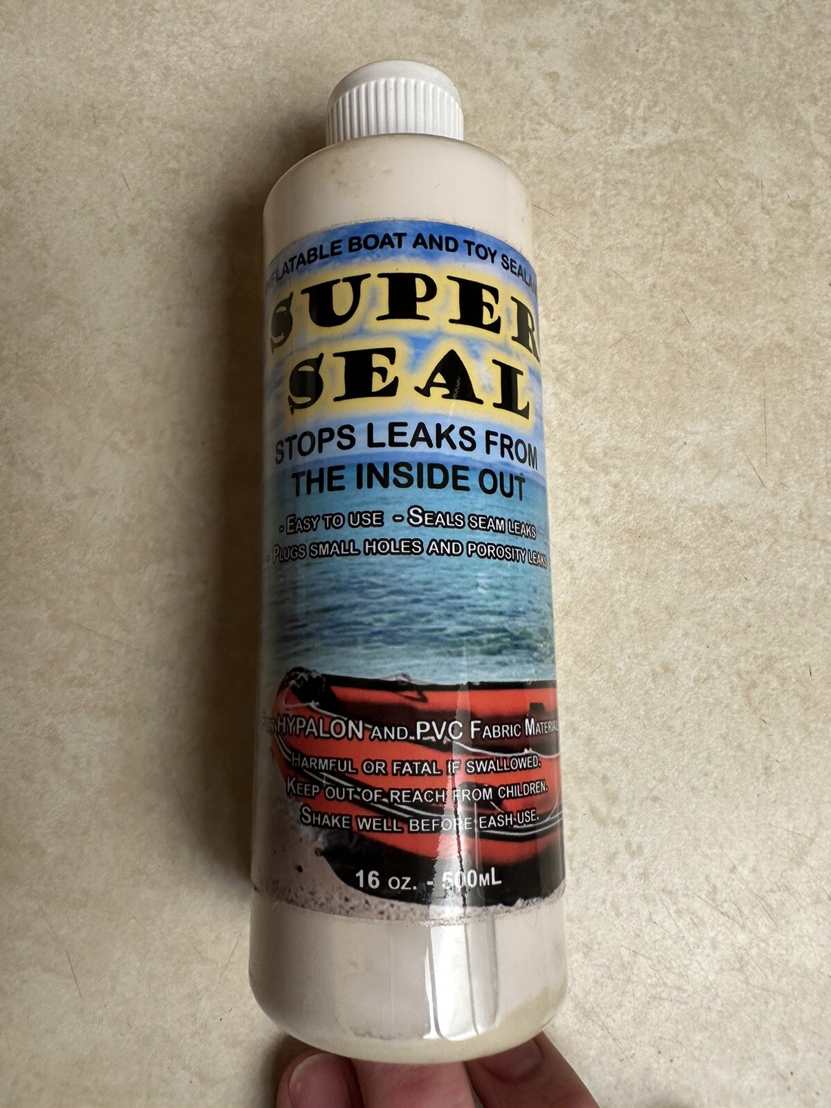 Super Seal Inflatable Boat Sealant Stops Leaks On Hypalon And PVC Materials 16oz eBay