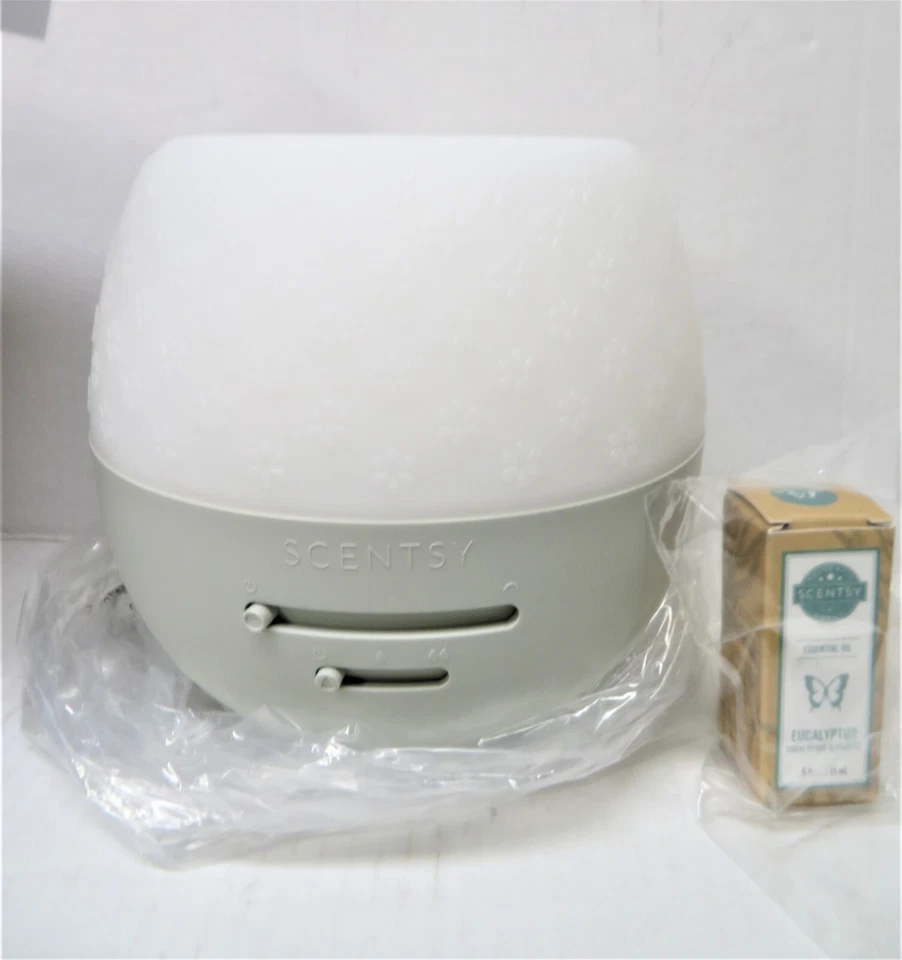 Scentsy Fleur Gray Deluxe Color Changing Diffuser w/ 1 Eucalyptus Oil Bundle NEW - Image 4 of 4