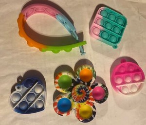 Fidget Pop It Simple Dimple Stress Relieving Sensory Toys Lot Of 5