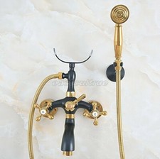 Black  Gold Color Brass Clawfoot Bathtub Faucet with Hand Shower Spray ena579