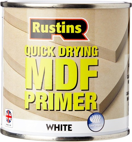 Rustins Primer ad asciugatura rapida MDF bianco interno ed esterno basso odore 250 ml/500 ml - Foto 3 di 5
