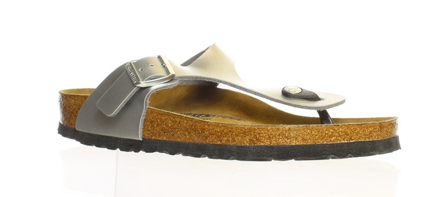 silver thong birkenstocks