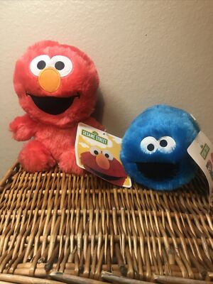 Sesame Street 50th Anniversary plush Cookie Monster w/ tags And Elmo With Tags