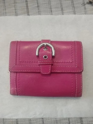 Coach Tan-Pink Signature Leather Bifold Wallet