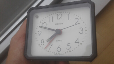 Kienzle QUARTZ MIDI 38/1220 OROLOGIO ALARM VINTAGE NERO REVEIL