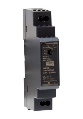 MEAN WELL - 12V, 1.25A, 15W, AC/DC DIN Rail Power Supply