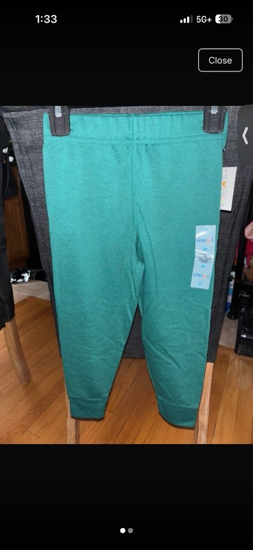 Cat & Jack Girls Green Solid Pull-On Leggings Size 3T Ankle Style