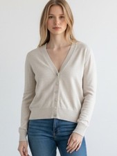 ZADIG  VOLTAIRE  Jemmy We Bijoux Cream Tan Rhinestone Button Cardigan size XS