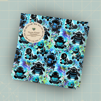 Pokémon Blastoise Squirtle Wartortle DBP 1 Yard Fabric Seamless Design App 59x36