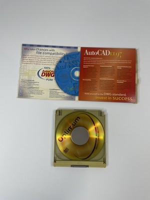 Vintage Optimum 700MB MO Media Disc Caddy & Autodesk AutoCAD LT 97 Demo CD Lot