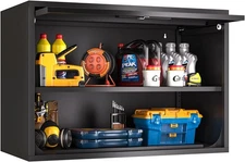 Metal Storage Cabinet, Wall-Mounted Storage Cabinets with Up-Flip Doors