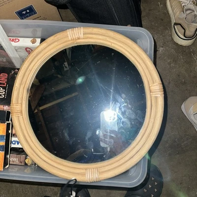 KOUBOO Nautical Rattan Circle Decorative Wall Mirror - Elegant Gold Framed Mirro - image 1 of 4